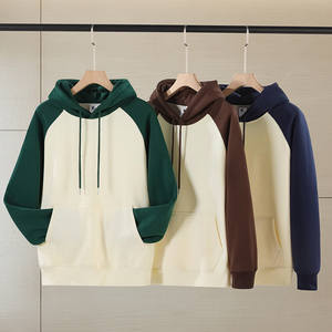 Sudadera con capucha de algodón con cuello redondo y bordado para hombre, contraste de Color personalizado, sudaderas de cuello redondo en relieve, sudaderas con capucha en relieve - Product Image 3