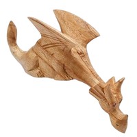 Sculpture de bison en bois sculpté à la main Figurine animale en bois de teck moderne décor de bureau à domicile Statue de buffle à collectionner en vente
