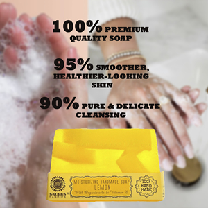 Savon artisanal premium au citron frais, 80g, pour le soin des mains, nettoyant éclatant, confort cutané, vitamine E, savon de bain - Product Image 4