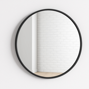 Chic Round <b>Wall</b> <b>Mirror</b> with Bold Black Frame Stylish Design <b>for</b> <b>Bathroom</b>, Bedroom, Living Area, or Office Decor - Product Image 5