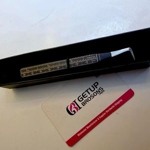 Pince à épiler GETUP BROSONS IMPEX en acier inoxydable, revêtement noir, 90 degrés, volume de préhension, précision 10 mm, pointe lisse - Product Image 5