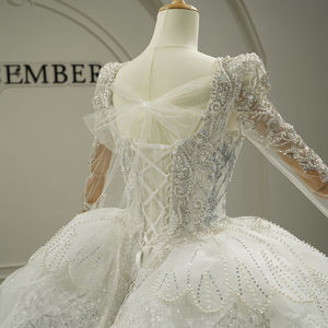 Jancember GT26026 Vestido de Novia con Cuello Cuadrado, Perlas y Cola Larga - Product Image 6