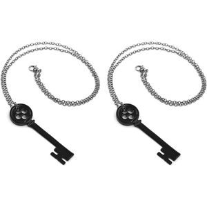 Horror Anime Film Film nero chiave collana con 2 pezzi collana con bottoni Vintage maglione Cosplay alla moda collane con ciondolo - Product Image 1