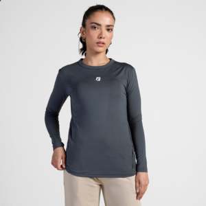 Active Fuse Full Sleeves Yoga Top Dark <b>Grey</b> Tee with Fuse Technology - Product Image 1