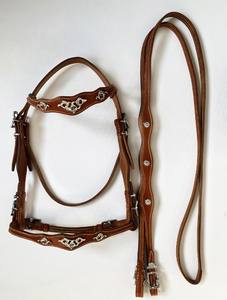 Brida portuguesa de cuero genuino 100% de alta calidad con herrajes de latón Riendas muy finas Brida elegante para montar Excelente ajuste - Product Image 5