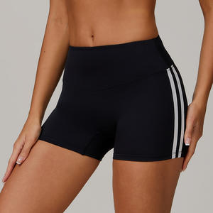 Shorts de sport pour femmes à maintien élevé, taille mi-haute, couleur unie, avec cordon de serrage, pour yoga, entraînement, course à pied et cyclisme, personnalisables avec logo - Product Image 6