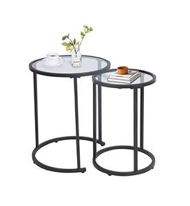 Mesas auxiliares de hierro y metal de forma redonda con tapa para sala de estar y muebles para el hogar Mesa auxiliar de alta calidad - Product Image 1