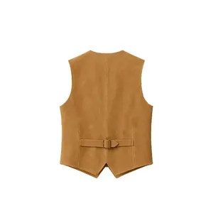 Gilet en simili daim avec poches - Product Image 2
