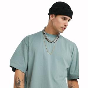 T-shirt décontracté oversize à manches mi-longues de haute qualité pour hommes Logo personnalisé Motif solide et lourd - Product Image 3