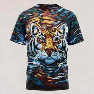 Camiseta de Algodón 100% Sublimada de Última Moda para Hombre, Corte Holgado, Estampada, Ligera, de Alta Demanda, Recién Llegada - Product Image 6