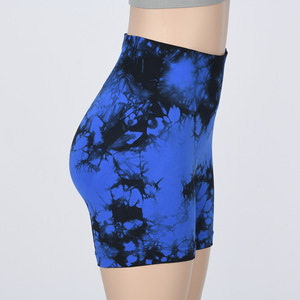 Personalizado de alta calidad Tie Dye Running Shorts Mujeres Scrunch Butt Lift Yoga Shorts Pantalones cortos de cintura alta para las mujeres - Product Image 3