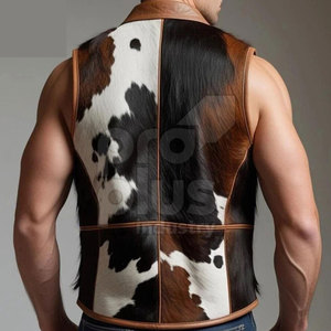 เสื้อกั๊กหนังวัวแท้สำหรับผู้ชาย - เสื้อคลุมลำลองระบายอากาศได้ดีสำหรับใช้ในชีวิตประจำวัน - Product Image 2