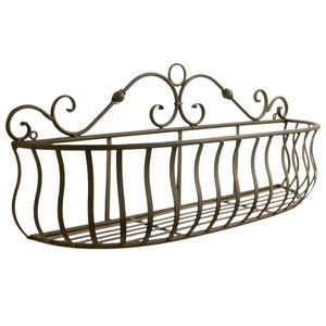 Support de pot de fleurs en fil de fer noir moderne avec revêtement en poudre, panier en métal rectangulaire, support de plante suspendu pour balcon et jardin - Product Image 4