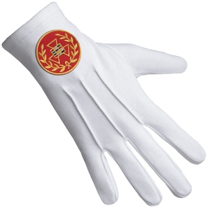 Past Grand High Priest Royal Arch <strong>Chapter</strong> Gloves Pure Cotton With Red <strong>Patch</strong> &amp; Wreath Mason Wholesale <strong>Supplier</strong> and Manufacturer - Product Image 3