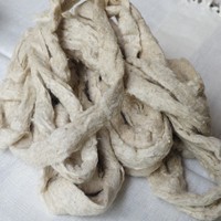 Noil Silk Déchets Restants de fibres naturelles non teintées par JHandloom