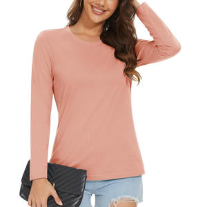 Camiseta de mujer con logotipo personalizado para mujer, camiseta transpirable de lujo, camiseta de manga larga de Color personalizado para mujer - Product Image 1