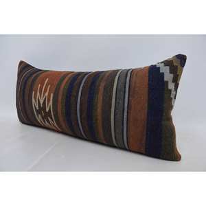 Alfombra de lana Kilim multicolor de 16x36 pulgadas Técnica tejida con patrón de rayas vintage sutil - Product Image 4