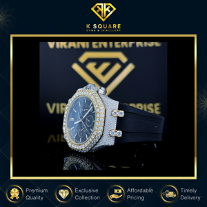 Montre tendance au design luxueux, automatique, à mouvement à quartz, résistante à l'eau, analogique, avec diamants en moissanite, bracelet en silicone, unisexe - Product Image 6