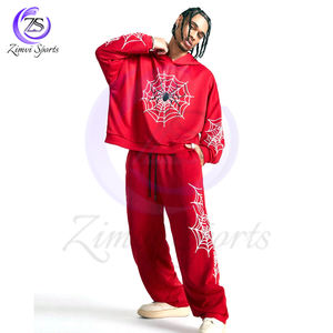 Respirant doux au toucher matériau conception Unique entièrement personnalisé hommes lâche tricot à manches longues sweat ensembles pour la vente en gros - Product Image 1