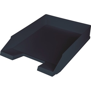 Bandeja para Cartas de Plástico Negra para Papel A4/C4, 67x254x347mm, con Asa Empotrada y Campo para Etiquetas, Marca HELIT, Paquete de 5 - Product Image 1