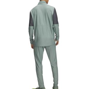 Conjunto de dos piezas para correr en el gimnasio para hombre, ropa deportiva ajustada para correr con cremallera y tejido de secado rápido - Product Image 2