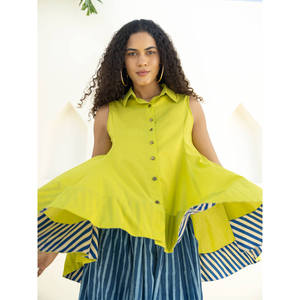Top Asimétrico sin Mangas de Chifón de Seda para Mujer, Estilo Casual de Oficina - Product Image 3