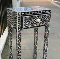 Commode de style antique moderne, faite à la main, avec incrustations en os, pour salon, chambre, hôtel ou comme tabourets et ottomanes
