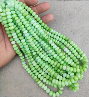 Perles rondes lisses en opale verte AAA pour la fabrication de bijoux artisanat 8-9mm perles percées au centre en opale de bonbons en gros par fabricant