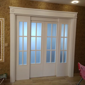 Porte intérieure française moderne avec une texture en bois blanc et un design résistant à l'humidité pour les maisons d'appartements et de villas - Product Image 2