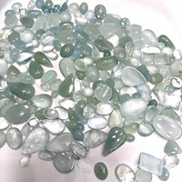 Lot en gros de cabochons d'aigue-marine naturelle au poids, avec différentes formes et tailles, utilisés pour la fabrication de bijoux, pierre d'aigue-marine