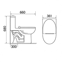 Ensemble WC moderne en céramique monobloc avec bidet intégré pour salle de bain