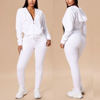 Survêtement décontracté pour femme, avec logo personnalisé, à capuche, uni, hiver, grande taille, en velours écologique, séchage rapide, vêtements de sport