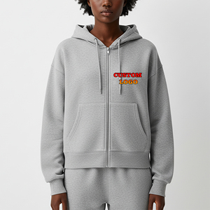 Sudadera con Capucha y Cremallera para Mujer, Estilo Casual, Talla Grande, Color Sólido, Transpirable, Cálida, Gruesa, Ropa Urbana, 100% - Product Image 4