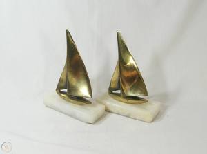 Serre-livres nautique en bois et en laiton, accessoires de décoration nautique, porte-livres, vente en gros - Product Image 2