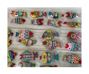 Colorful Wooden Painted Toy Fish for <b>Kids</b> - Handpainted Wooden Painted Toy Fish for Festival and Holiday Decorations - Product Image 2