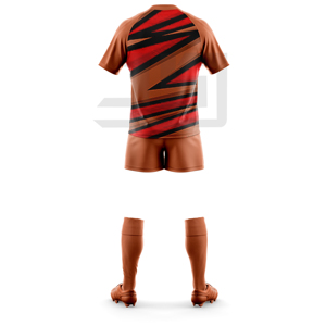 Tenue de rugby personnalisée avec broderie 3D, maillot et short, coupe athlétique, léger, respirant, vêtements de sport écologiques pour les matchs d'équipe - Product Image 1