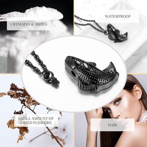 black fish engraving Urn Cremation Necklace for Ashes Urn for Human Ashes in Loving <b>Memory</b> Dad Fishing <b>Locket</b> Holder Custom Size - Product Image 3