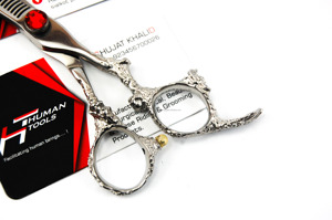 Tijeras de corte de cabello recubiertas de oro de titanio tornillo ajustable utilizado para tijeras de adelgazamiento de corte de cabello profesional por herramientas humanas - Product Image 6