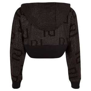 Sudadera con capucha de Punto ligero de algodón para mujer de fabricante OEM, ropa de calle Coreana de gran tamaño, estampado frontal deportivo personalizado para invierno - Product Image 6