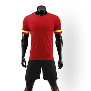 Maillots de football personnalisés de haute qualité, respirants, à manches courtes, noir et blanc, uniformes de football, plusieurs couleurs - Product Image 1