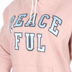 Vente en gros de sweat à capuche pour femme en molleton de coton 100% de qualité supérieure logo brodé personnalisable patchs à fermeture éclair motif uni d'hiver - Product Image 5