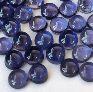 Natural Iolite Round 8mm Cabochon Flat Back - Top Quality Iolite Cabochon Round - Product Image 4