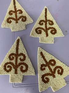 Handmade Beaded <b>Coasters</b>-Classic Church & Religious Gift <b>Coasters</b> with Polyester Backing (4x4 Inch) by MS HANDICRAFT - Product Image 6