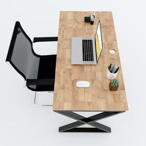 XConcept HBXC002 Minimalist Rubberwood and Metal 120x60cm <b>Foldable</b> <b>Office</b> <b>Desk</b> Durable and Stylish for Hospital or <b>Office</b> Use - Product Image 3