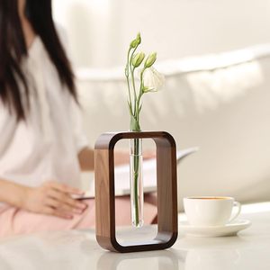 Modern <b>Retro</b> Dining Table With Solid Wood Small Flower and Dry Vase <b>Decor</b> for Wedding Living Room Decorations - Product Image 4