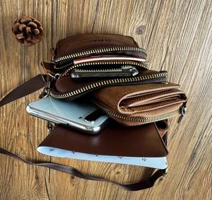 Bolso de pecho para hombre, bandolera impermeable de cuero, bandolera de un hombro, bolso de pecho de cuero genuino para hombre, - Product Image 6