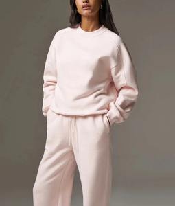 Conjunto de chándal de lana de algodón largo para mujer, sudadera lisa y pantalones de chándal, traje de jogging cálido de gran tamaño grueso para Otoño e Invierno - Product Image 6