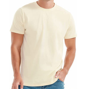 Camiseta para hombre de algodón puro, camiseta de manga corta de ajuste Regular, cómoda Camiseta de cuello redondo, Camiseta clásica suave de Color sólido, estampado de logotipo personalizado - Product Image 3