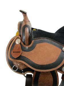 Sillas de caballo de cuero genuino de calidad superior Juego de tachuelas de caballo a juego de barril de carreras occidentales e inglesas - Product Image 4