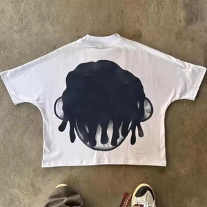 Streetwear Boxy T Shirt Top trending Hombres Drop Shoulder Wash Heavyweight Oversized Blank Cropped Boxy Fit T shirt - Product Image 3